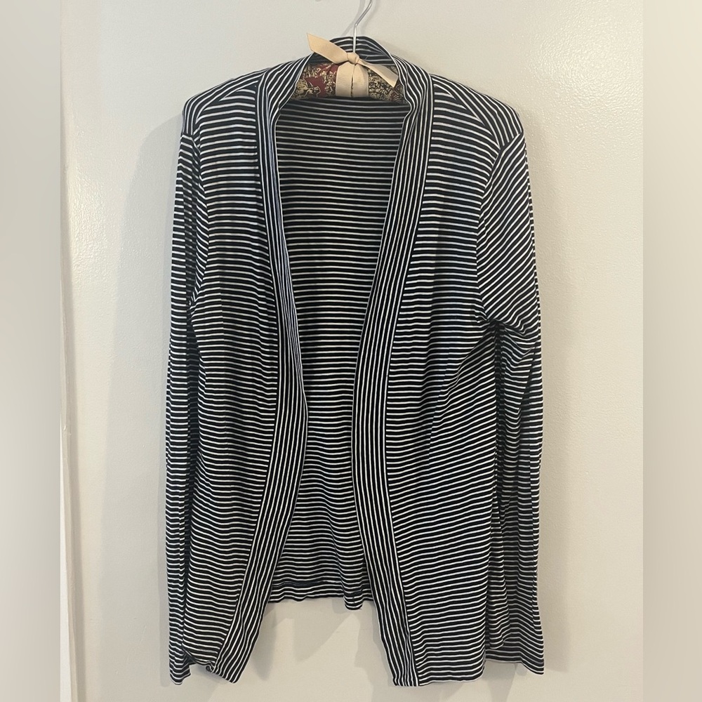 JCrew Navy and White Summer Cardigan